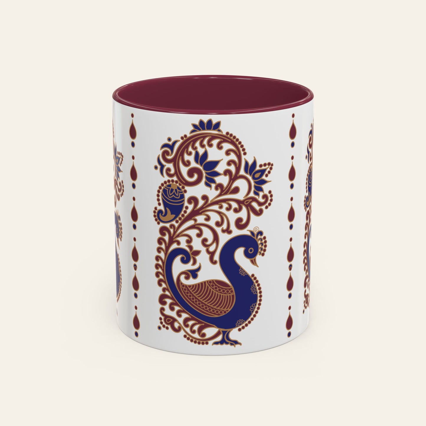 Royal Peacock Kalamkari Mug