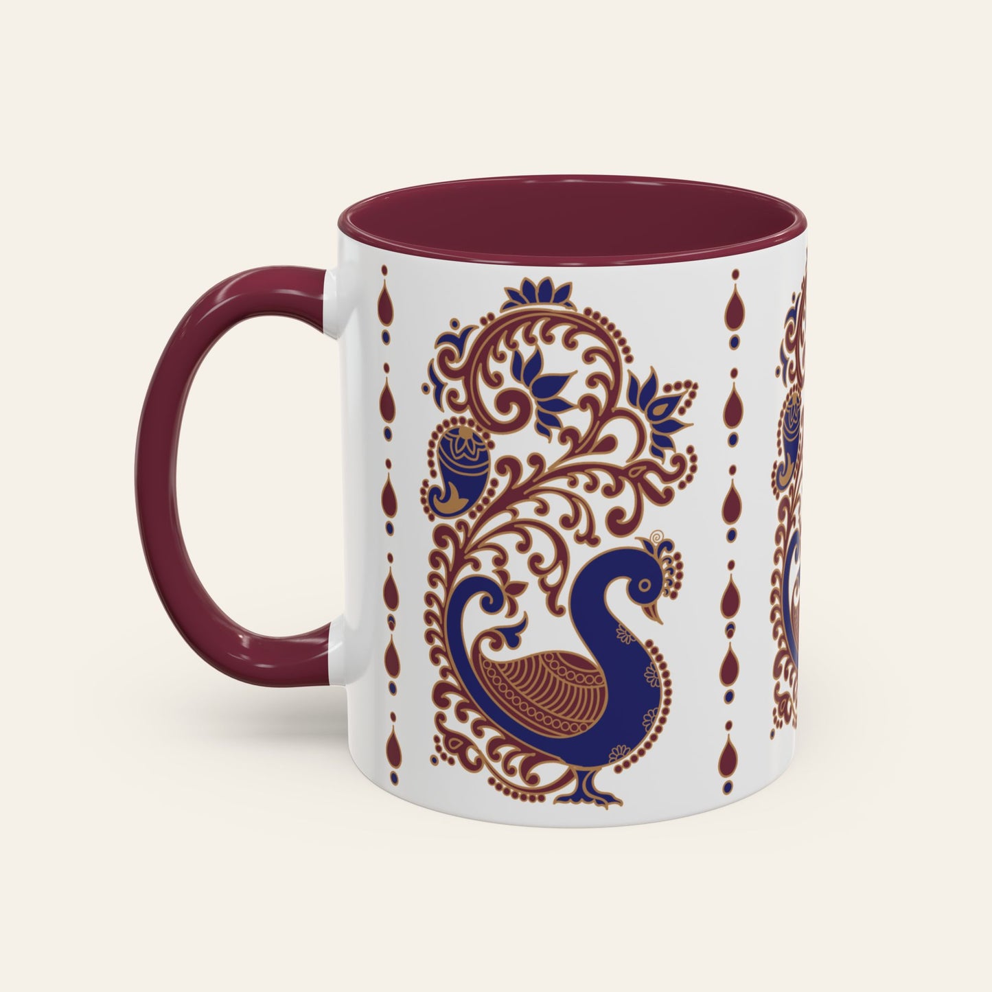 Royal Peacock Kalamkari Mug