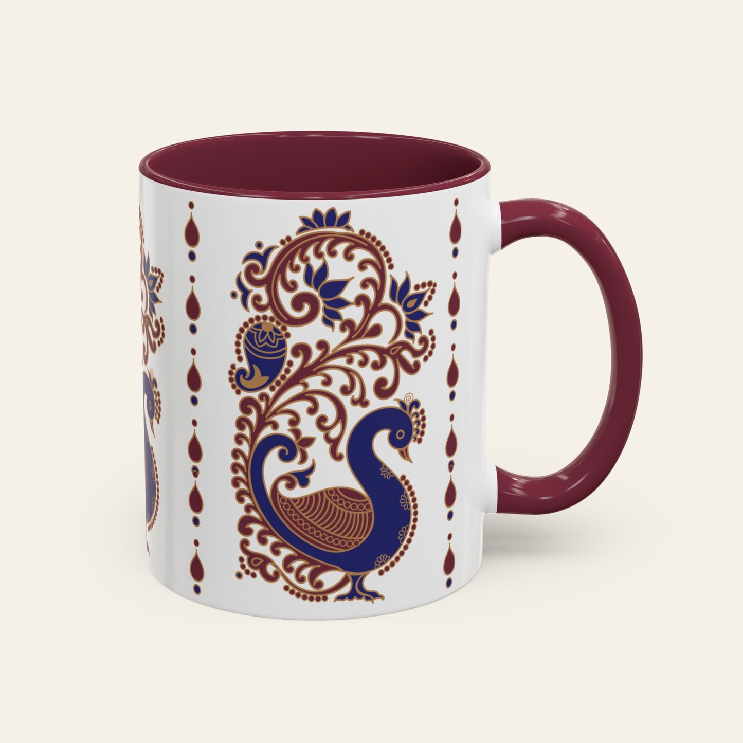 Royal Peacock Kalamkari Mug